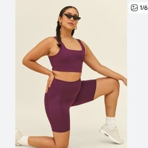 Girlfriend Collective Deep Purple Bike Shorts